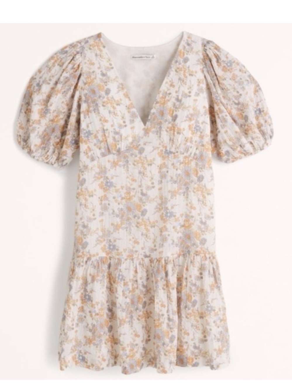 Abercrombie & Fitch Floral Puff Sleeve Ruffle Dress Size M